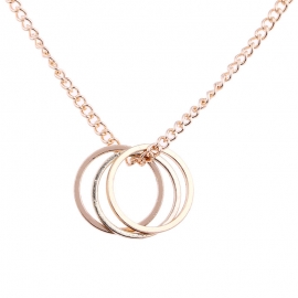 Cross-border hot-selling jewelry simple and versatile hollow ring pendant necklace