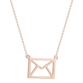 Fashion simple student style ladies hollow envelope pendant necklace