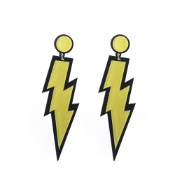 Factory direct amazon hot sale fashion exaggerated nightclub trend wild earrings acrylic lightning earrings