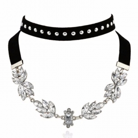 Aliexpress fashion explosive jewelry creative all-match flannel diamond double necklace women necklace factory direct sales