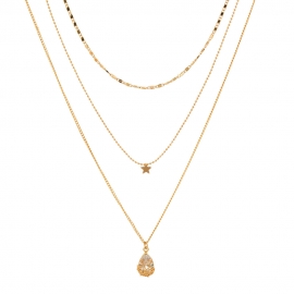 Ins dongdaemun net celebrity hot-selling jewelry exquisite, simple and versatile, thin water drop zircon multilayer necklace clavicle chain