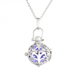 Diy aromatherapy necklace with round hollow enamel pattern multi-color ball orchid pendant source factory wholesale