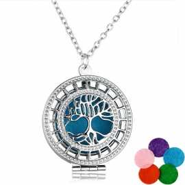 Hot selling tree of life necklace in europe and america fashion hollow round pendant christmas gift factory outlet