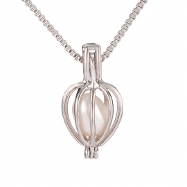 European and american natural oyster pearl lantern pendant necklace personality hollow diy cage accessories