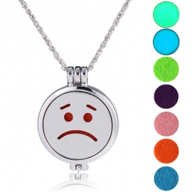 European and american fashion hip hop explosion models handmade diy aromatherapy luminous long sweater chain pendant crying face emoji bag necklace