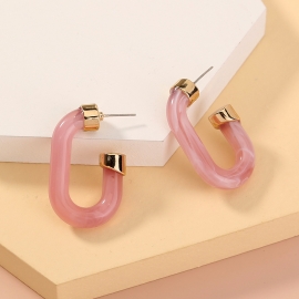 South korea dongdaemun jelly powder u-shaped resin earrings candy color small fresh and simple foreign trade earrings jewelry women