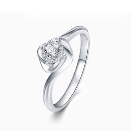 Simulation diamond 4*4 zircon ring 18k platinum proposal marriage diamond ring