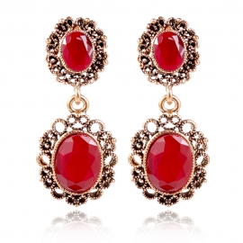 European and american fashion pattern earrings palace fan retro earrings earrings