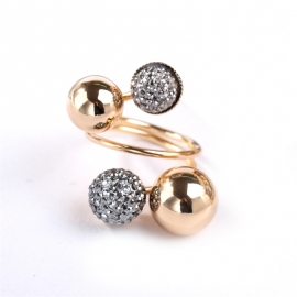 New ladies small gold beans brass ring ring jewelry