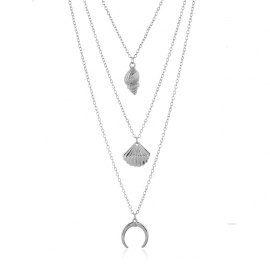 Jewelry alloy necklace ocean wind multilayer necklace lady shell clavicle chain