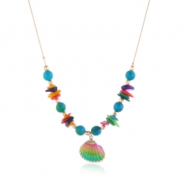 European and american simple retro natural shell necklace adjustable summer beach seaside sweater chain women