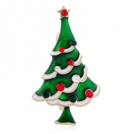 Christmas gift ornaments exported from europe and america exquisite all-match drip-glaze colored diamond christmas tree brooch