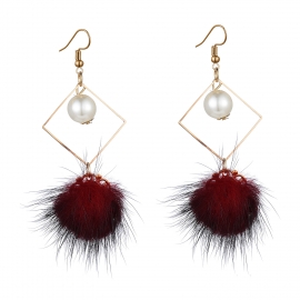 European and american simple small fresh and sweet earrings autumn and winter temperament pearl short hair ball earrings