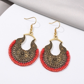 Bohemian cross-border hot-selling earrings, ethnic style hand-woven threaded earrings, wholesale earrings from stock manufacturers
