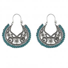 Earrings wholesale, european and american ethnic style carved round left and right ear hooks, earrings, thailand rope earrings