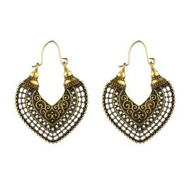 European and american new earrings, retro personality exaggerated hollow earrings jewelry, indian style foreign trade alloy earrings wholesale