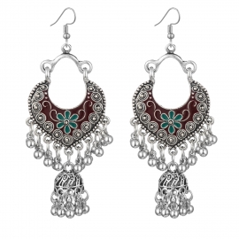 National style retro peach heart carved dripping oil online hot selling explosive earrings aliexpress amazon cross-border earrings