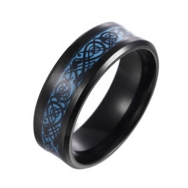 Various luminous colors stainless steel dragon pattern mens ring fashion jewelry