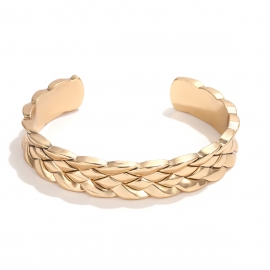 European and american cross-border jewelry, simple pattern, fashion street pat, female personality, alloy embossed hand-woven bracelet