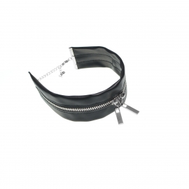 European and american fashion punk street style fashion creative zipper pu leather choker necklace clavicle necklace