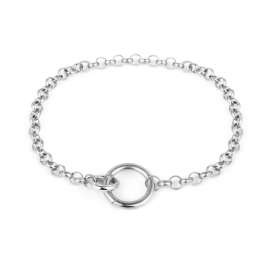 European and american cross-border jewelry, simple cross chain, two interlocking items, female personality single layer exaggerated circle sweater chain