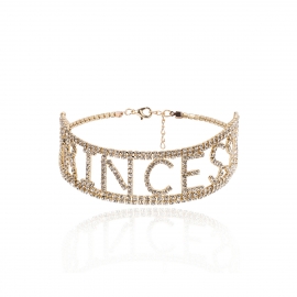 European and american cross-border jewelry, exaggerated personality, nightclub trendy money decoration, diamond letter short necklace necklace, female