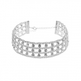 European and american fashion cross-border jewelry, popular diamond element necklace, multi-layer flash diamond necklace, necklace, women