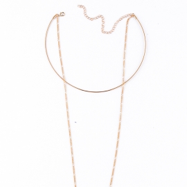 European and american accessories fashion korean necklace simple personality all-match metal smooth open collar