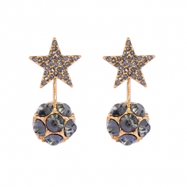Crystal love star earrings simple and versatile korean fashion temperament mini earrings