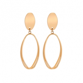 Niche simple s925 silver needle earrings temperament wild geometric earrings personality net red ring earrings