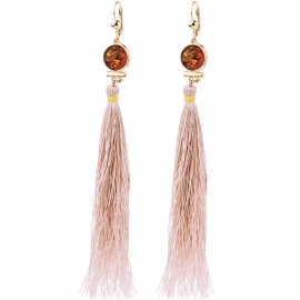 Bohemian long tassel earrings female temperament super fairy face thin holiday earring wish cross-border explosion jewelry