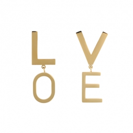 European and american fashion new earrings love letter earrings titanium steel hypoallergenic earrings cross-border exclusive supply, one drop shipping