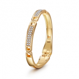 New european and american jewelry gold double d diamond-studded ladies boutique bracelet simple alloy bracelet small gifts