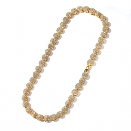 Cross-border sources european and american new diamond-studded tapered gold-plated hip-hop necklace hiphop personality wild mens necklace