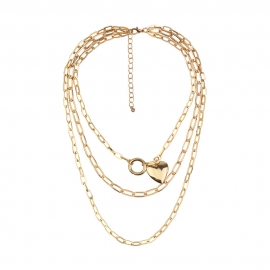 Cross-border hot-selling jewelry exaggerated personality peach heart ring pendant chain multi-layer necklace