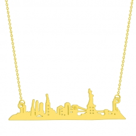 Fashionable personality all-match ladies city building pendant necklace