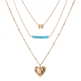 Korean fashion jewelry color love abalone shell necklace personality wild natural turquoise pendant accessories ins