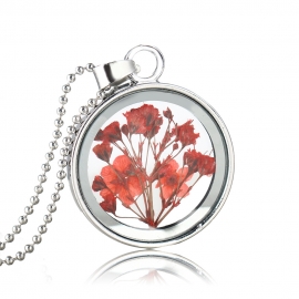 Korean fashion style handmade creative natural real dried flower necklace long forget-me-not sweater chain jewelry