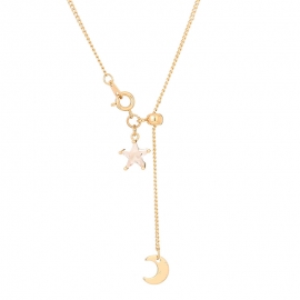 European and american new creative star-moon-style simple necklace fashion small and fresh can adjust temperament ladies clavicle chain