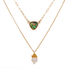 European and american fashion accessories wish amazon natural freshwater pearl abalone shell necklace