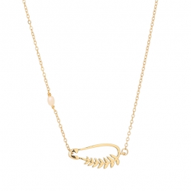 European and american popular pin leaf pendant necklace necklace niche design clavicle chain temperament simple personality clavicle chain