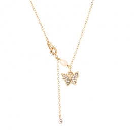 European and american cross-border diamond-studded butterfly necklace niche design ins cold wind clavicle chain simple long pendant zircon necklace