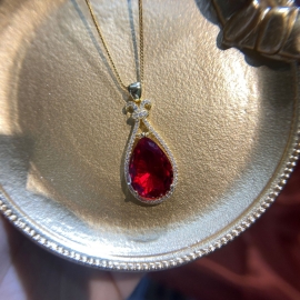 Water bottle pendant oversized anti-drill classical vase copper with gold electroplated finished necklace and zircon pendant