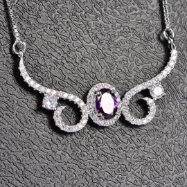 Necklace female personality fashion full diamond sweater chain copper with gold electroplated finished necklace and zircon pendant