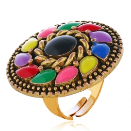 Personalized open drop ring indian style fashion oil drop adjustable ring