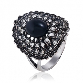 Turquoise gemstone ring retro temperament fashion jewelry