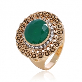 New rhinestone resin bohemian retro couple ring ring