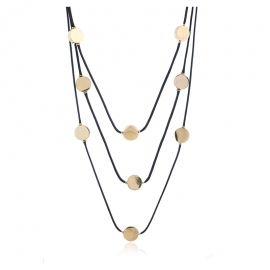 Fashion multi-layer necklace necklace handmade multi-layer pendant disc necklace bead chain women