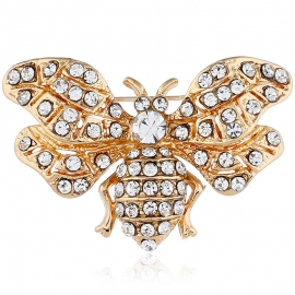 Cute insects bee brooch high-grade alloy rhinestones