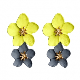 Cross-border e-commerce supply european and american new multicolor trend flower earrings earrings women drop shipping